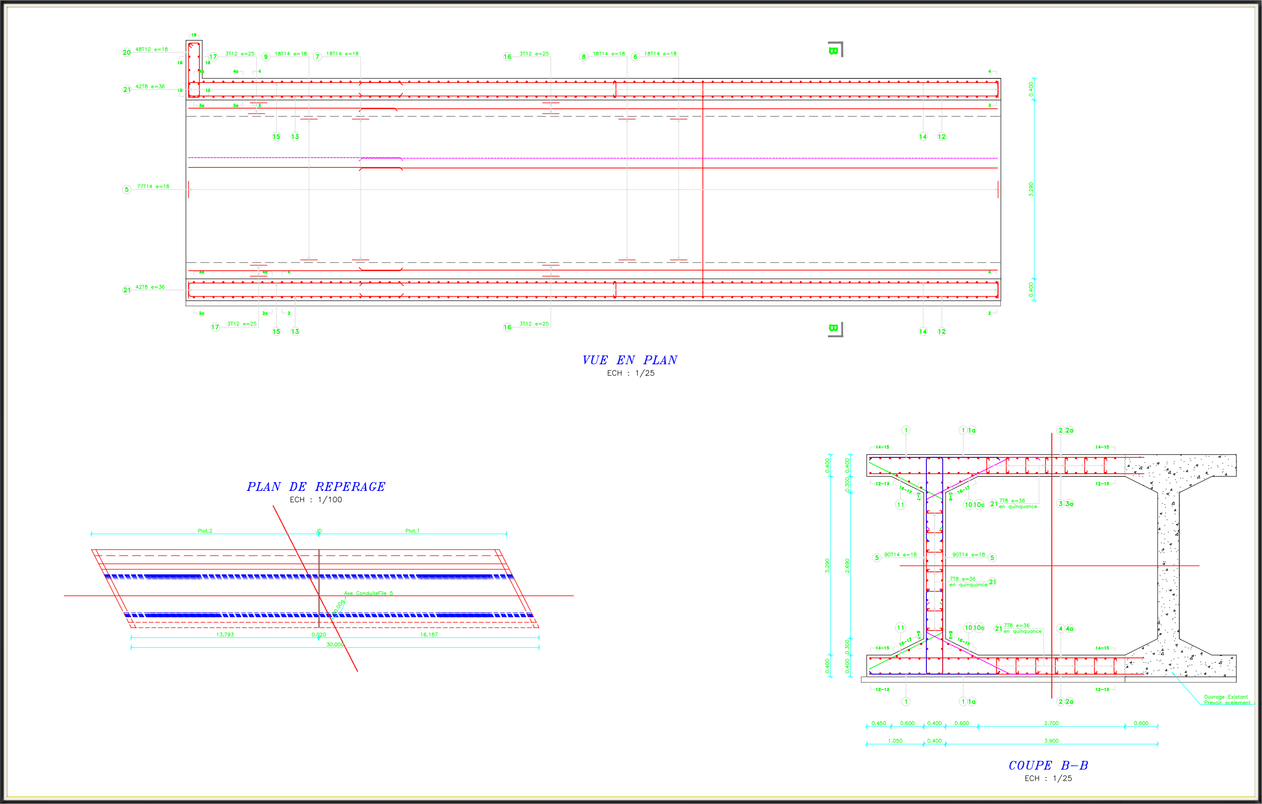 Étude de base et de détail pour la réalisation d’ouvrages hydrauliques annexes ( dalots pour les traversses de route pour le passage de conduite d’alimentation d’eau de mer, masif de stabilisation, etc…. )